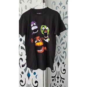 Five Nights at Freddy’s T Shirt Medium Black Graphic FNAF Freddy Chica Bonnie